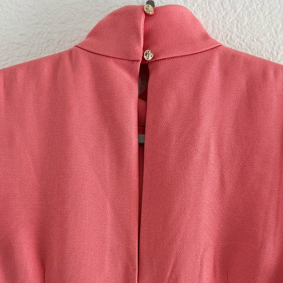 KEEPSAKE x ANTHROPOLOGIE | Landslide Ruffle Fitted Mini Dress in Coral | Size S - Picture 5 of 14